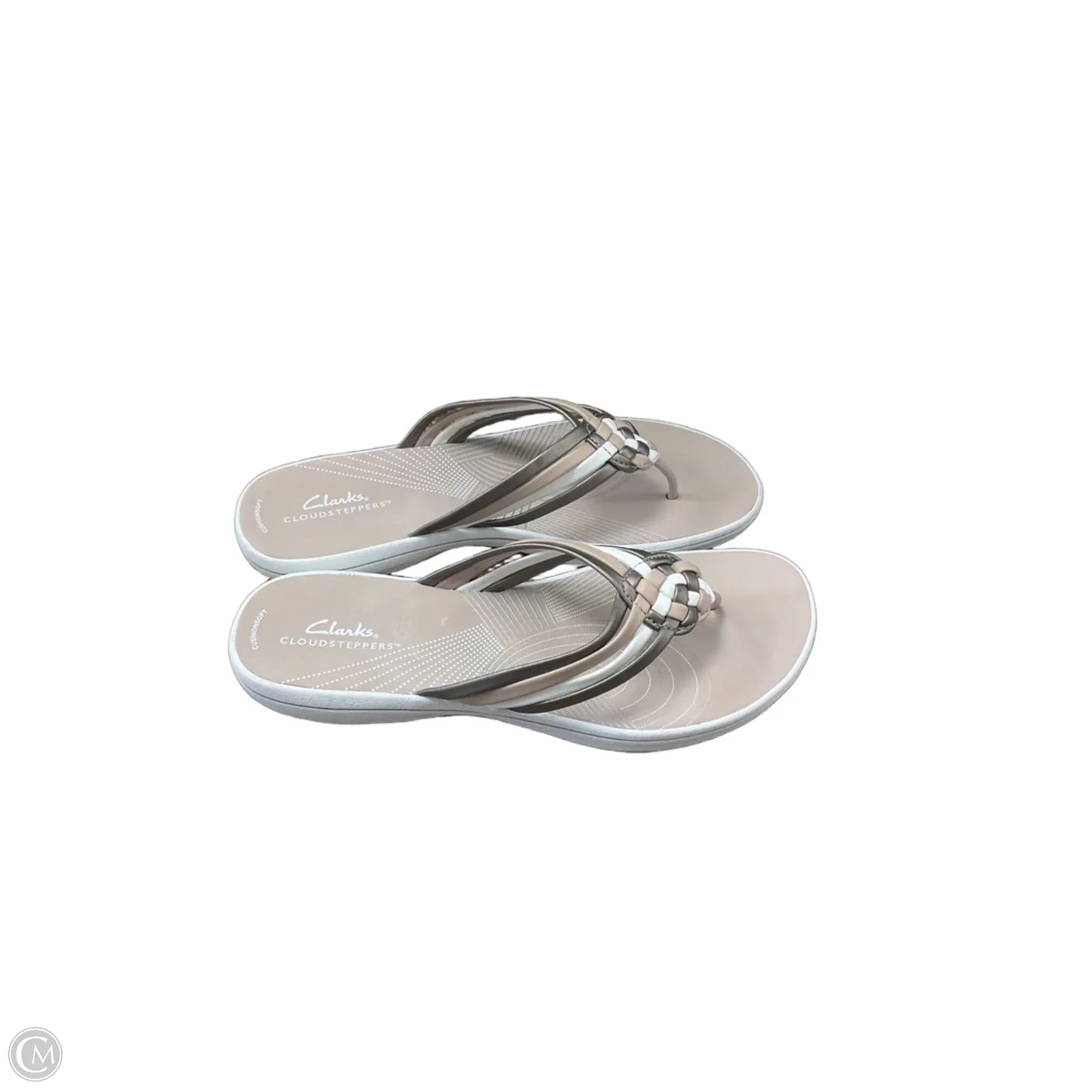 Sandals Flip Flops By Clarks In Beige, Size: 10