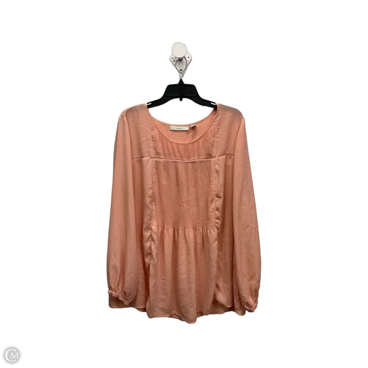 Top Long Sleeve By Sejour In Peach, Size: 1x