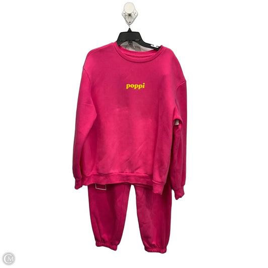 Top 2pc Long Sleeve By Clothes Mentor In Pink, Size: L