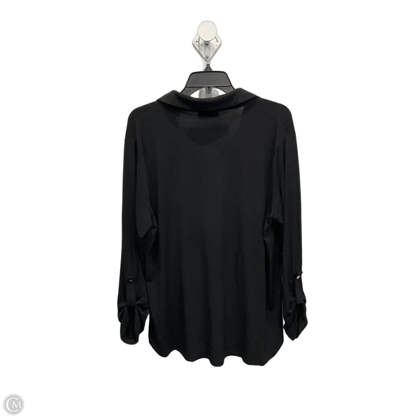 Top Long Sleeve By Tahari In Black, Size: 1x