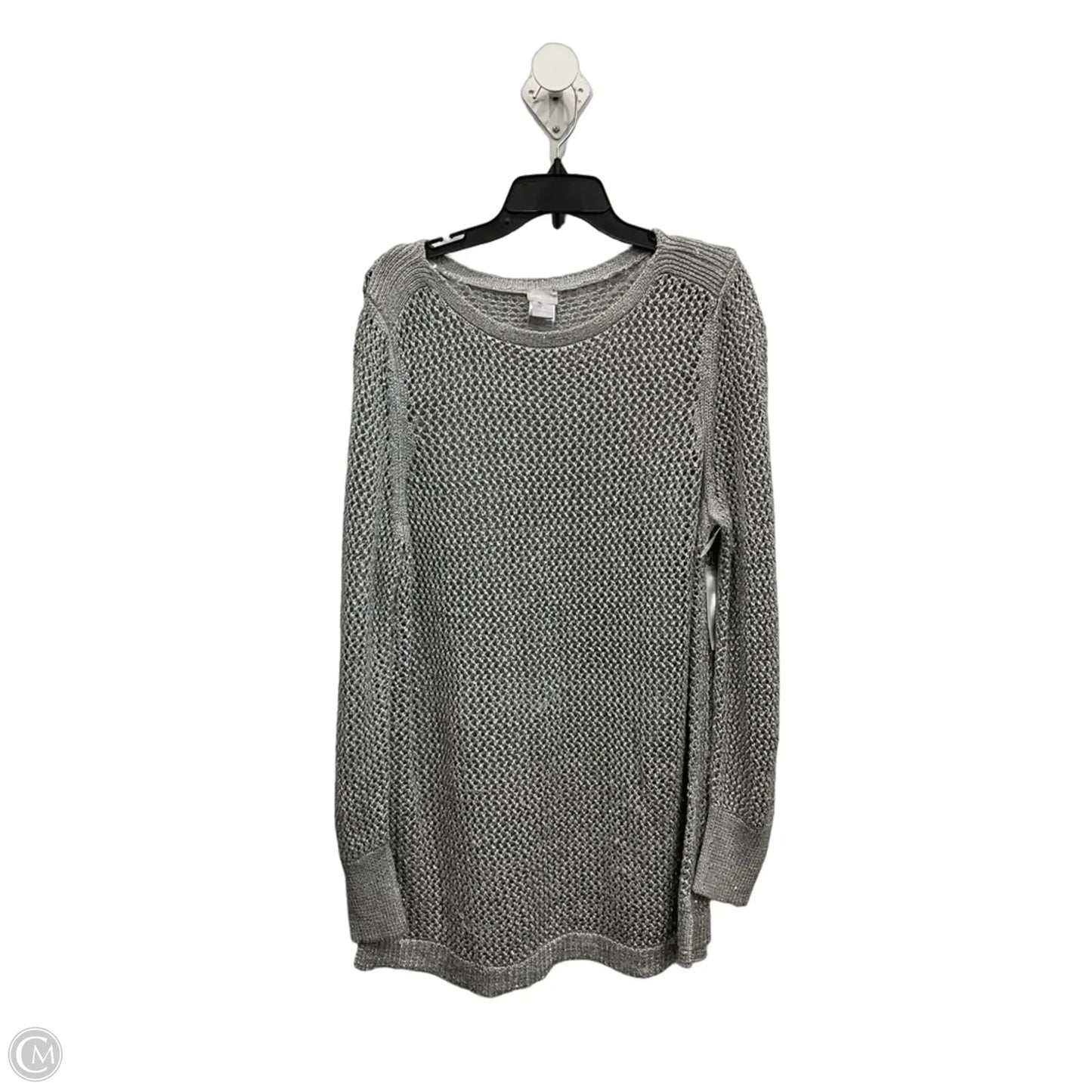 Top Long Sleeve By Chicos In Silver, Size: Xl