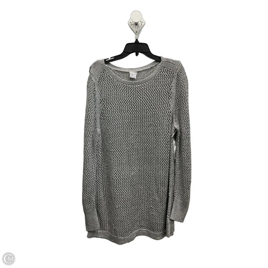 Top Long Sleeve By Chicos In Silver, Size: Xl