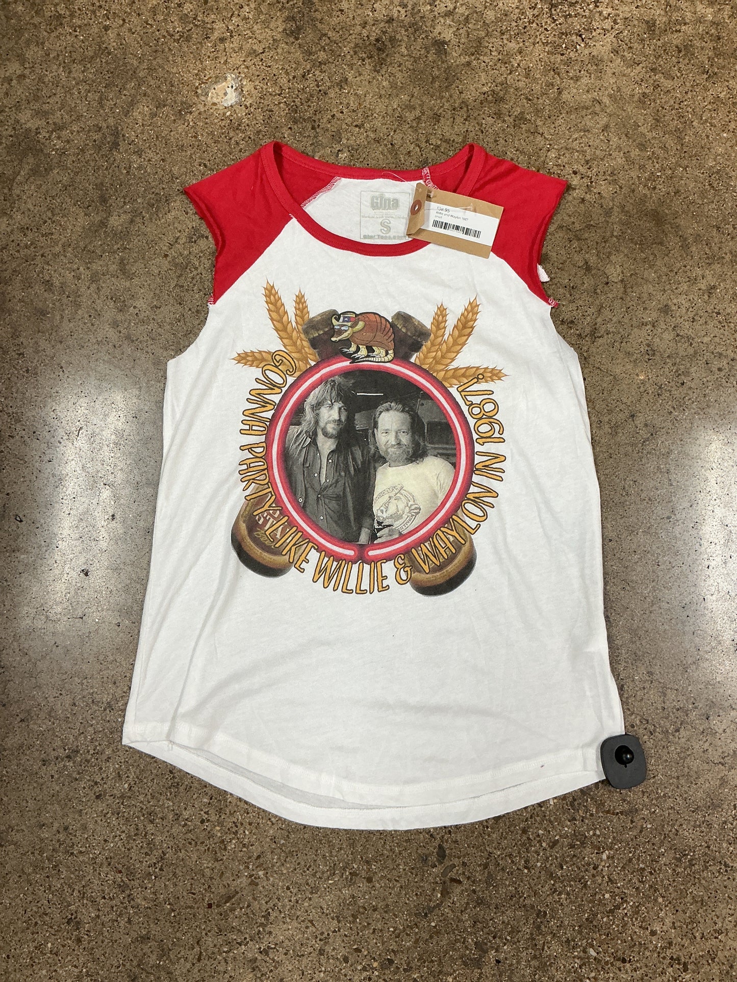 Tank Top By Clothes Mentor In Red & White, Size:S