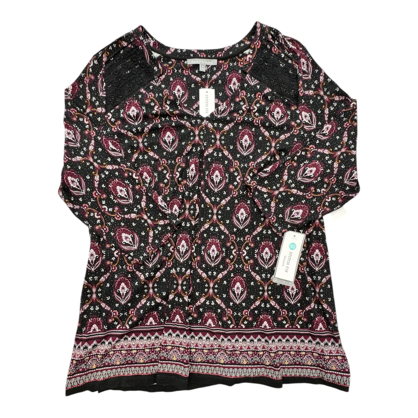 Top Ls By Daniel Rainn In Black & Purple, Size:1X