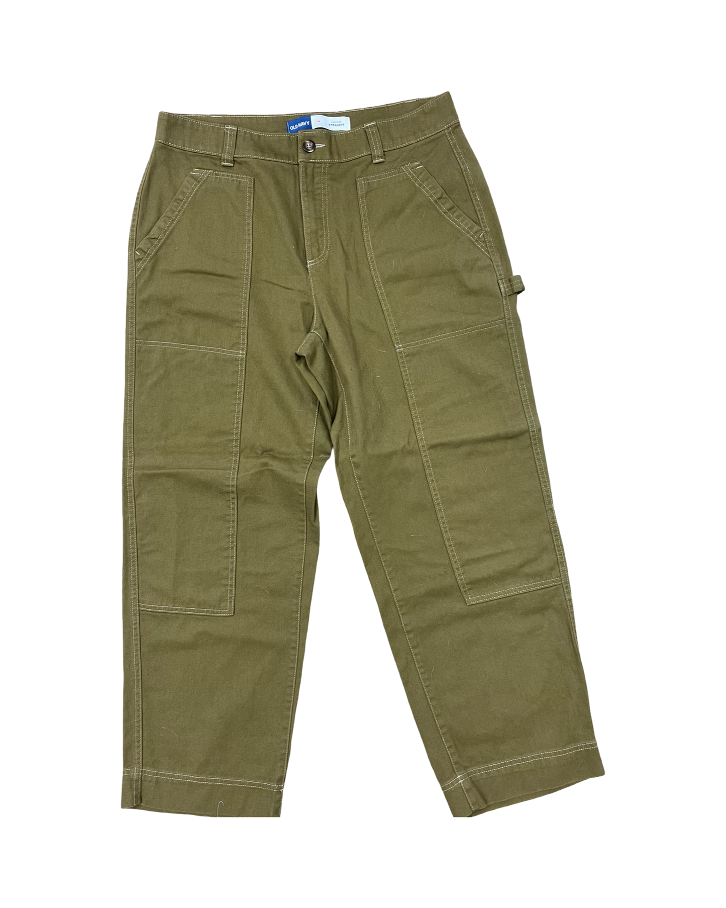 Jeans Straight By Old Navy In Green Denim, Size:14