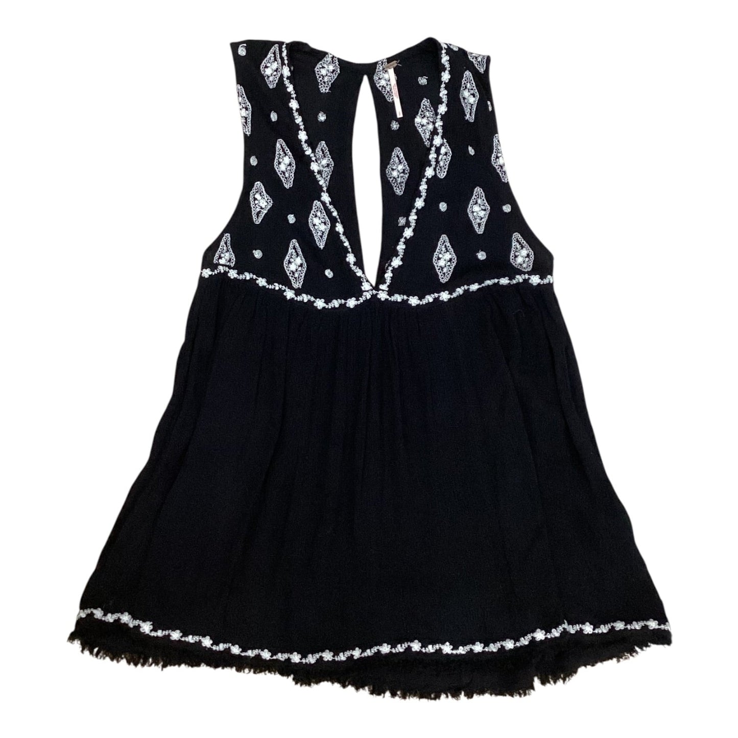 Top Sleeveless By Free People In Black & Cream, Size:Sp