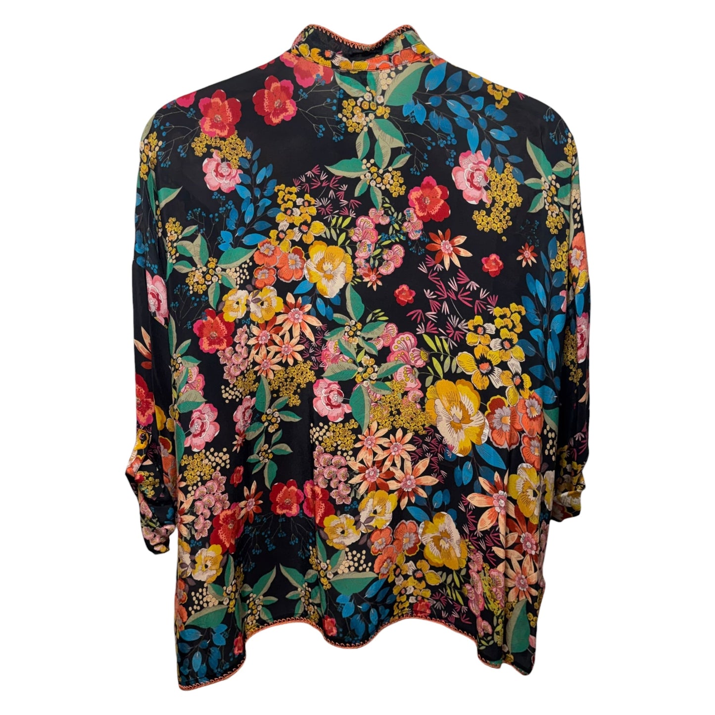 Top Long Sleeve By Johnny Was In Floral Print, Size: Xl ESTIMATED