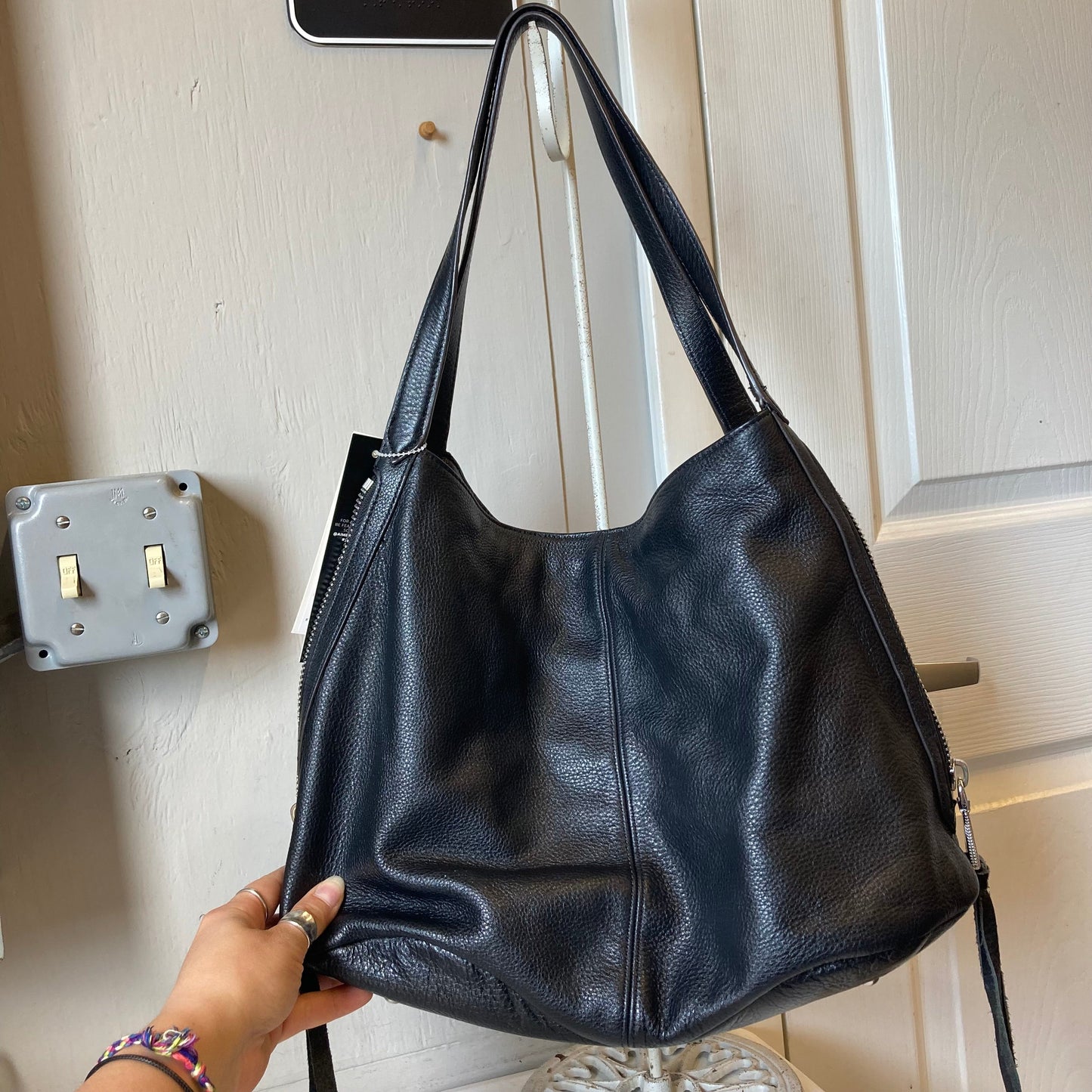 Handbag Leather By Aimee Kestenberg In Black, Size:Medium