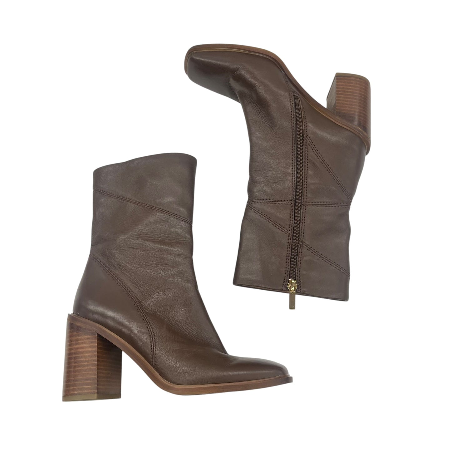 Boots Leather By Franco Sarto In Brown, Size:7.5