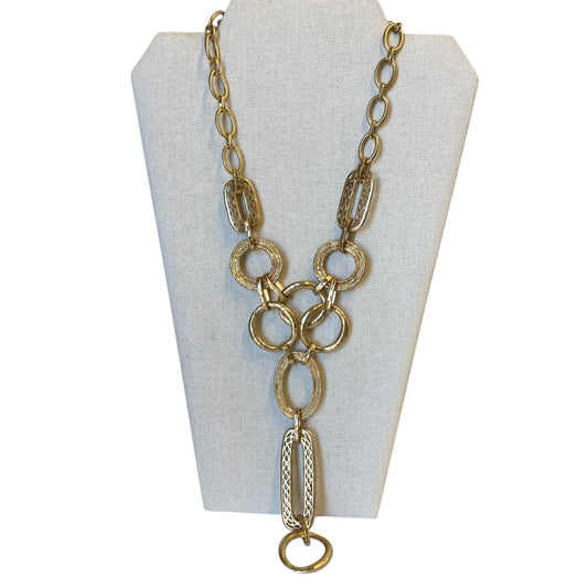 Necklace Lariat & Y-Drop By Chicos In Gold