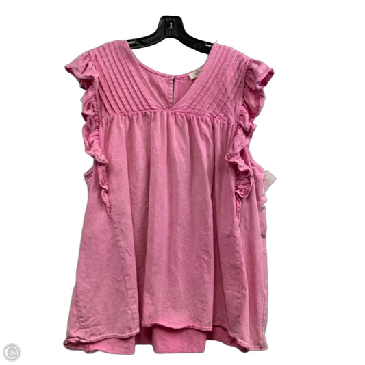 Top Short Sleeve By Entro In Pink, Size: 2x