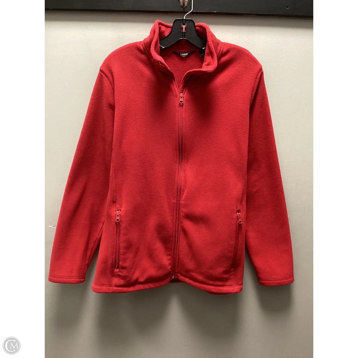 Jacket Fleece By Lands End In Red, Size: L