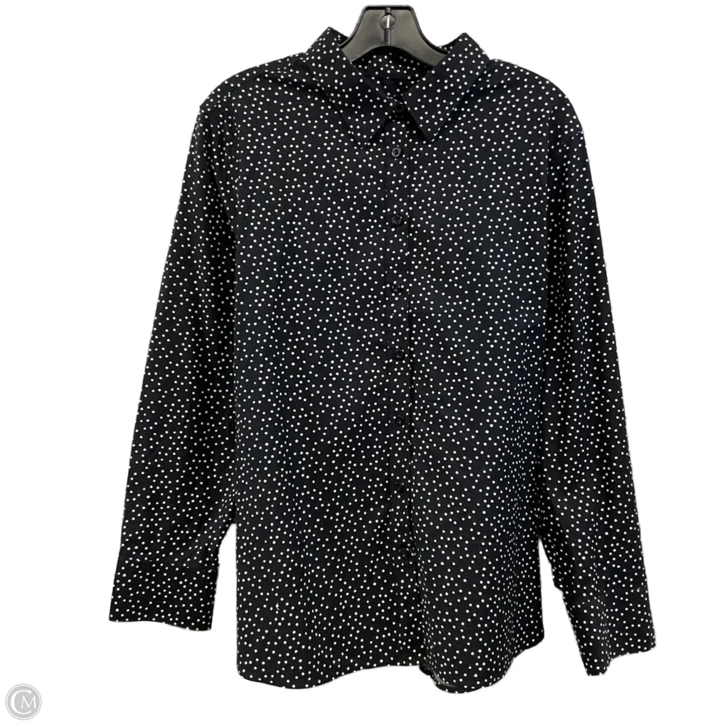 Blouse Long Sleeve By Chicos In Black & White, Size: Xl