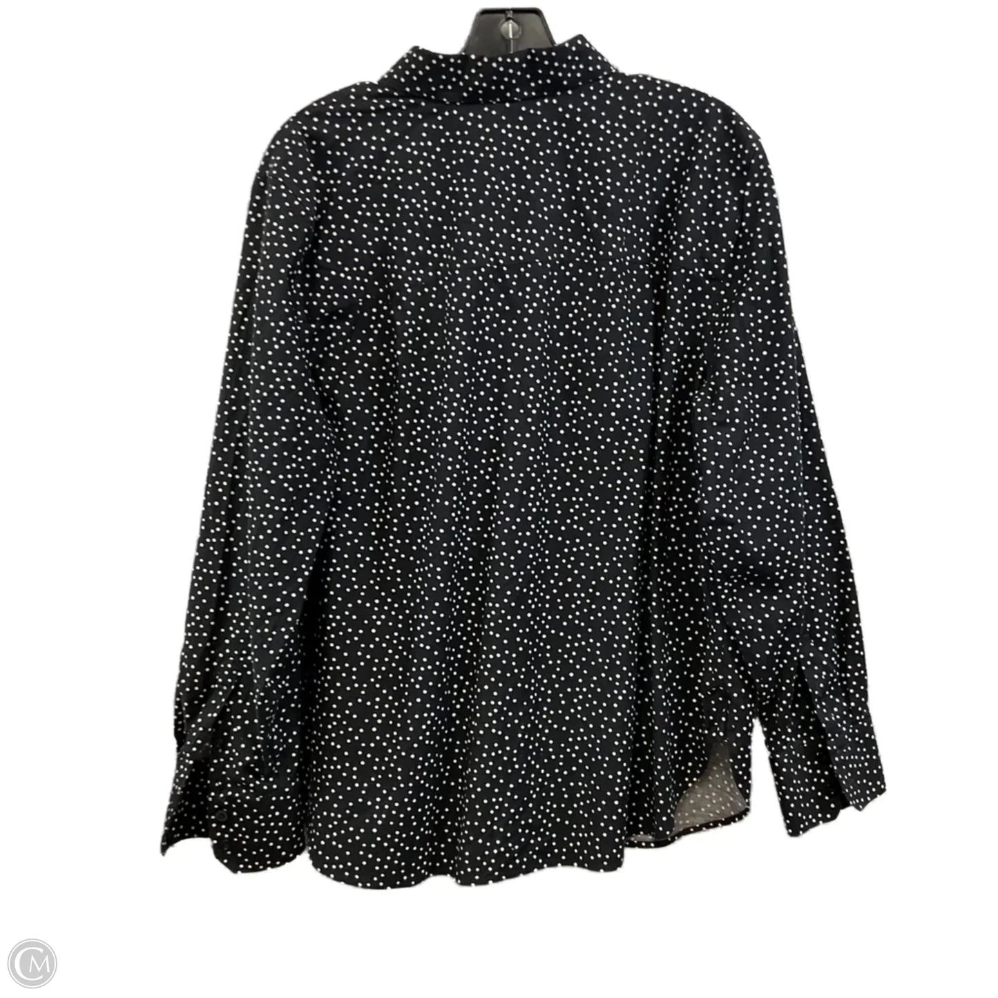 Blouse Long Sleeve By Chicos In Black & White, Size: Xl