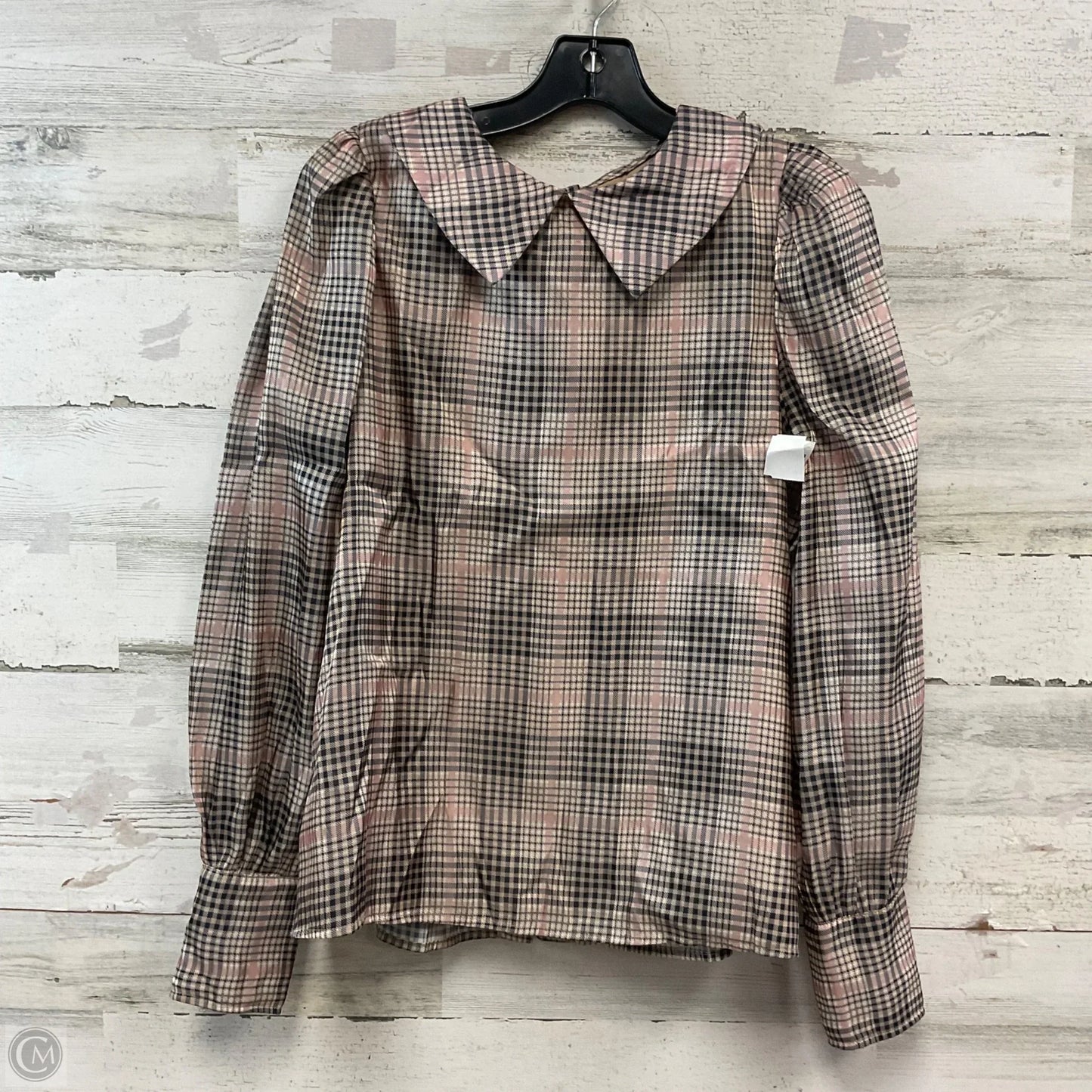 Blouse Long Sleeve By En Saison In Brown & Pink, Size: S