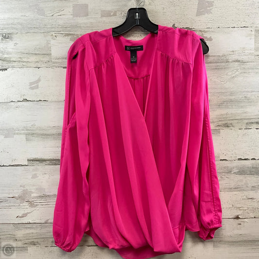 Top Long Sleeve By Inc In Pink, Size: 1x