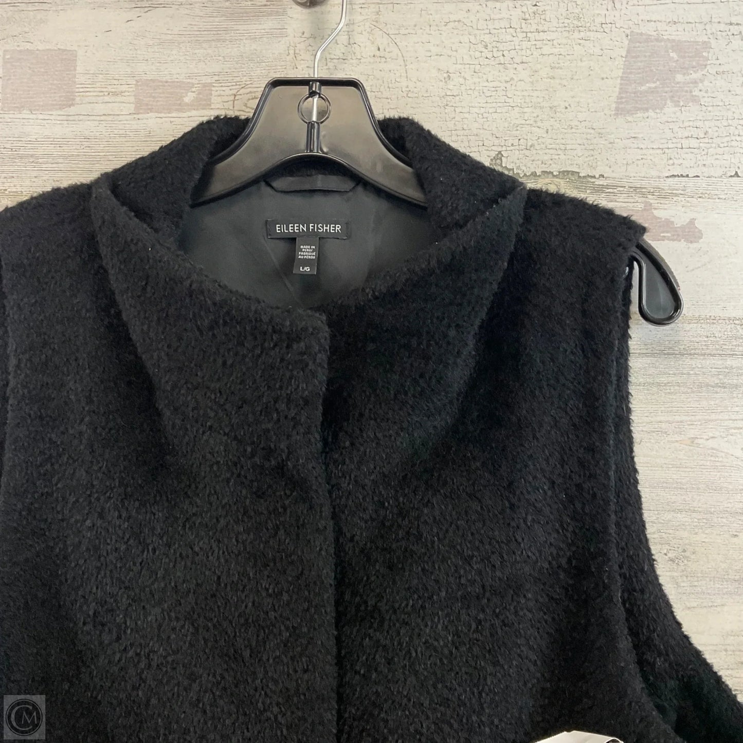 Vest Faux Fur & Sherpa By Eileen Fisher In Black, Size: L
