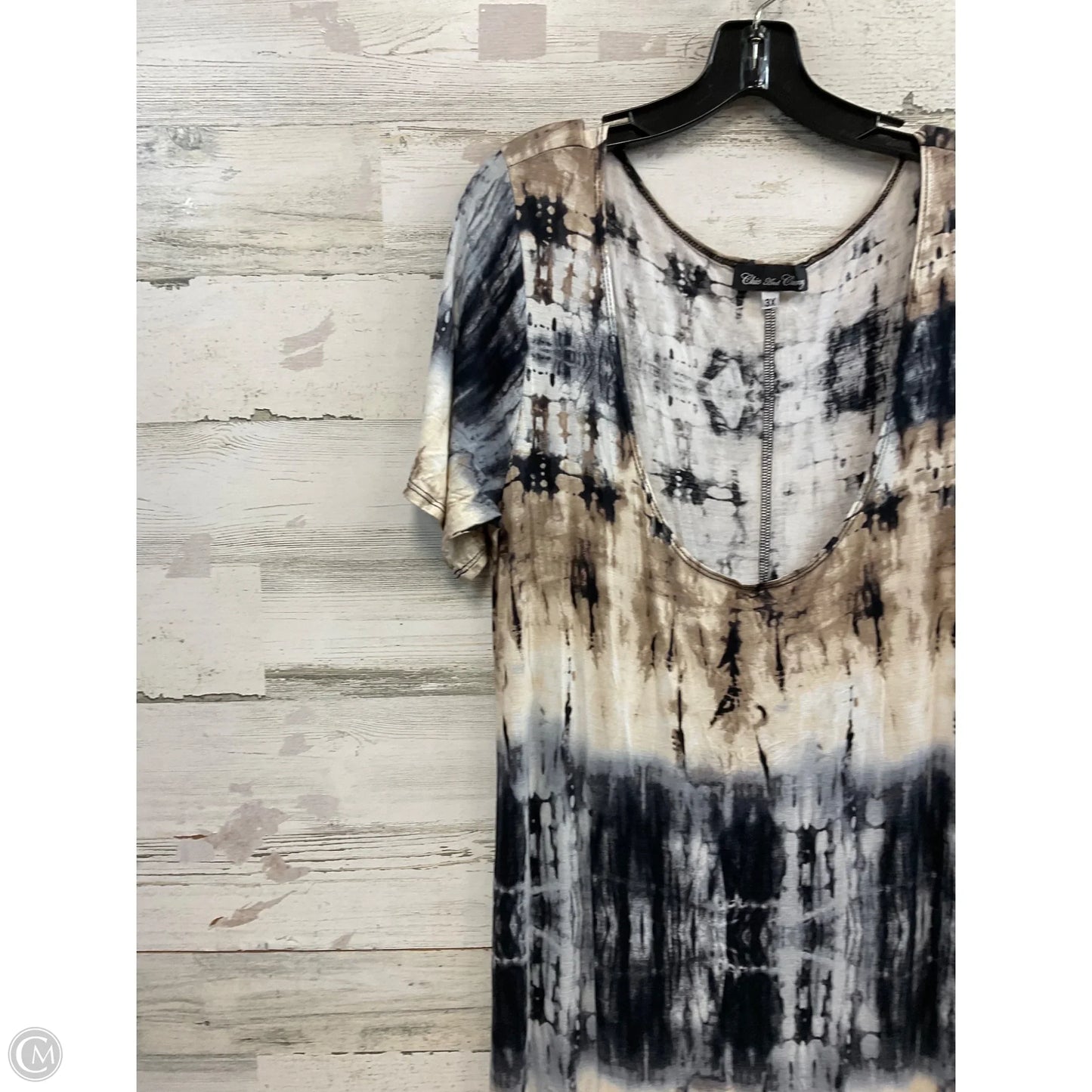 Dress Casual Maxi By CHIC & CURVY In Brown & Cream, Size: 3x