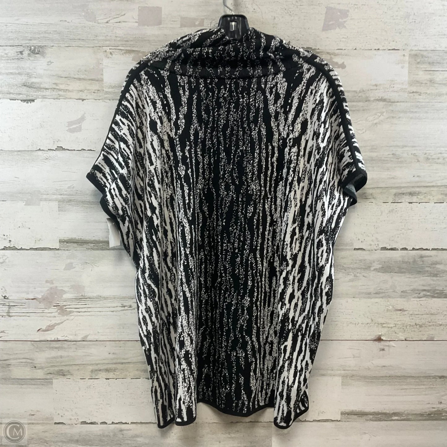 Poncho By Ming Wang In Black & White, Size: S/ M