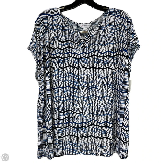 Top Short Sleeve By Liz Claiborne In Blue, Size: Xxl