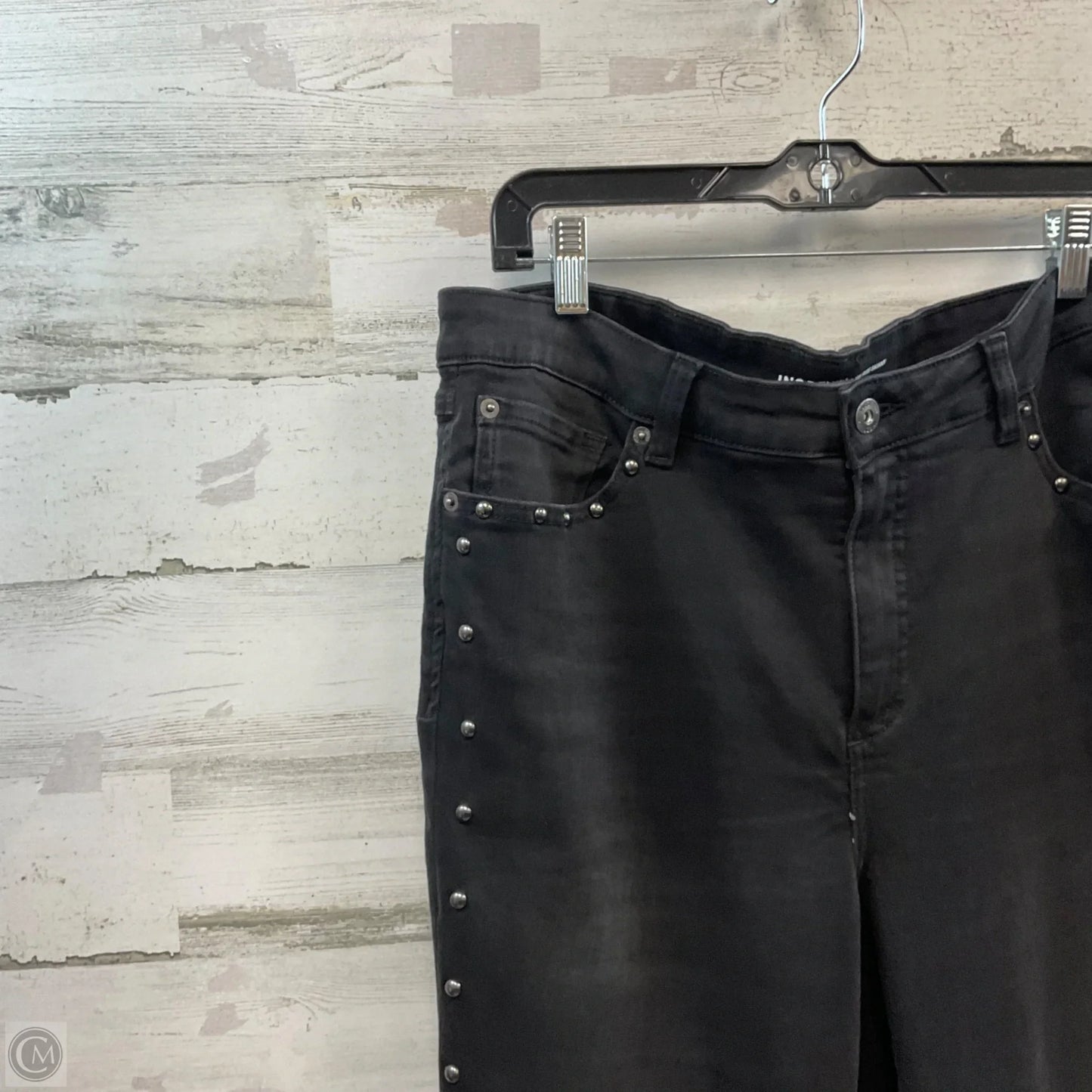 Jeans Skinny By Inc In Black Denim, Size: 14