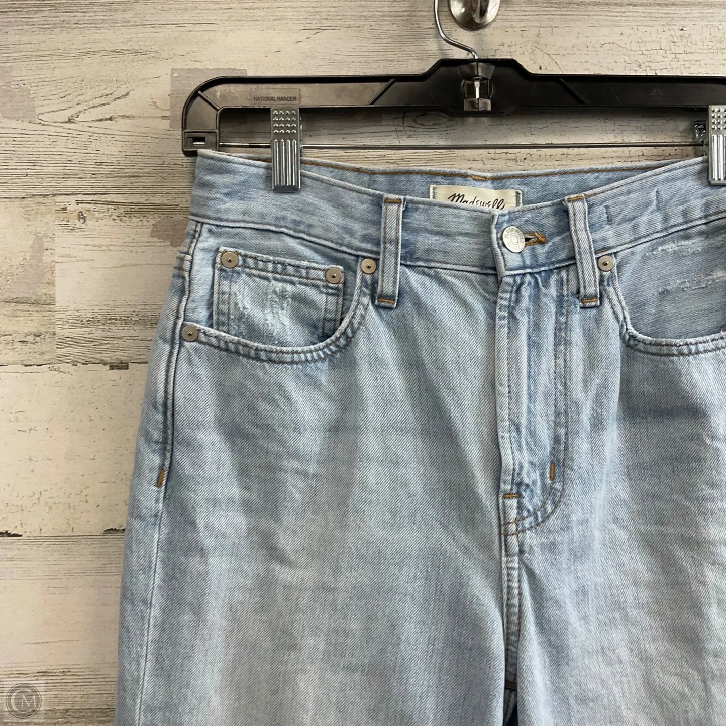 Jeans Straight By Madewell In Blue Denim, Size: 0