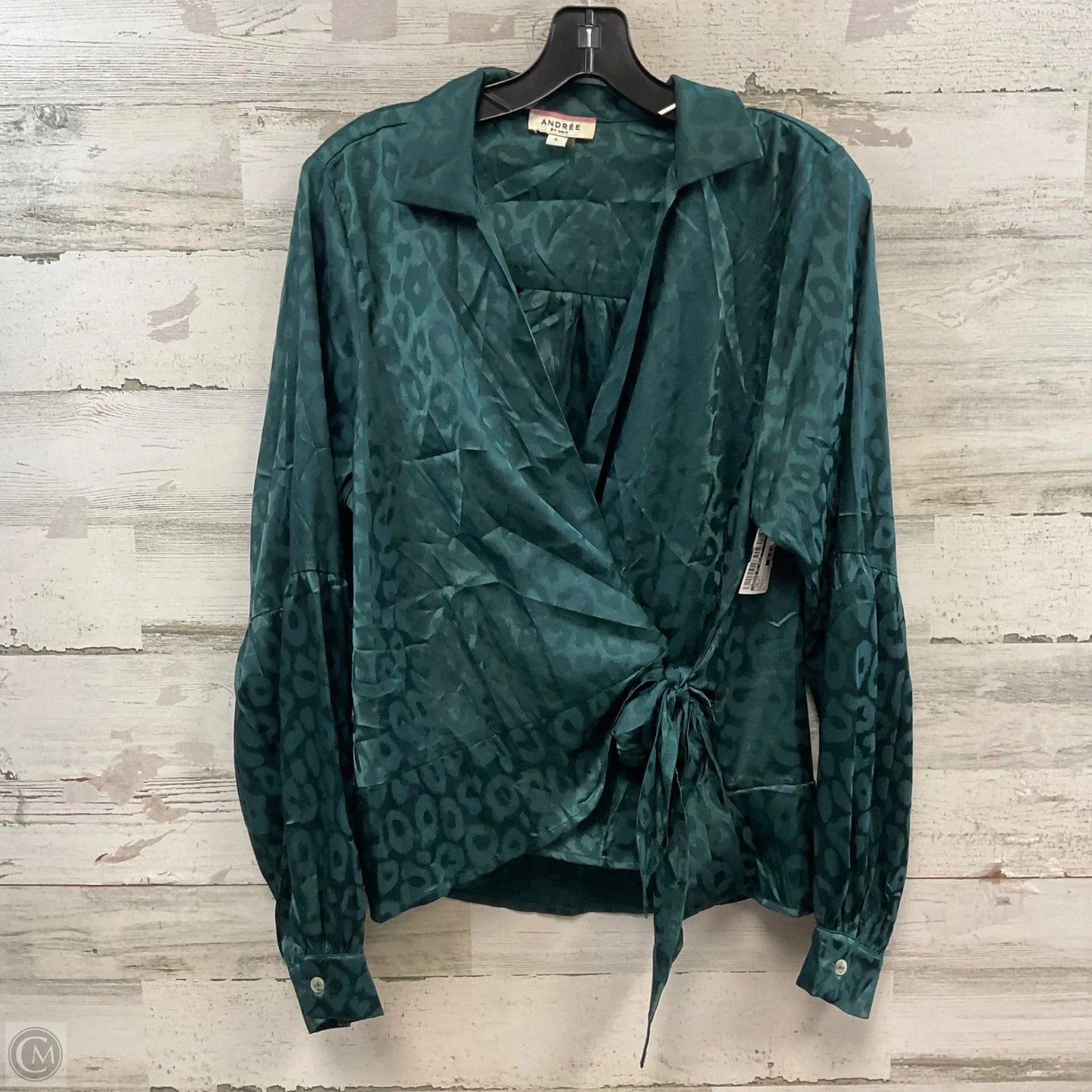 Top Long Sleeve By Andree By Unit In Green, Size: L