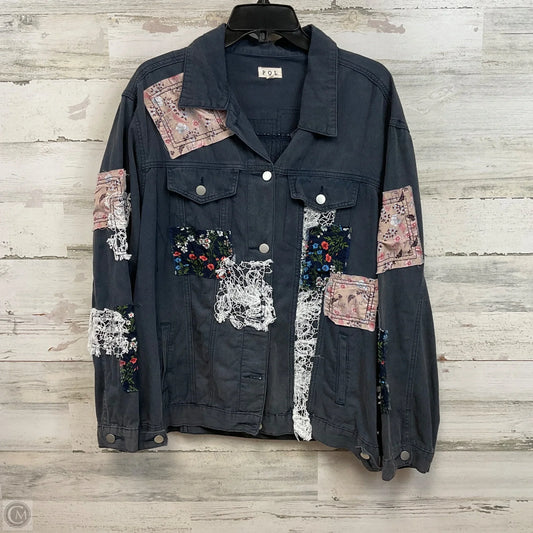 Jacket Other By Pol In Blue & Pink, Size: L