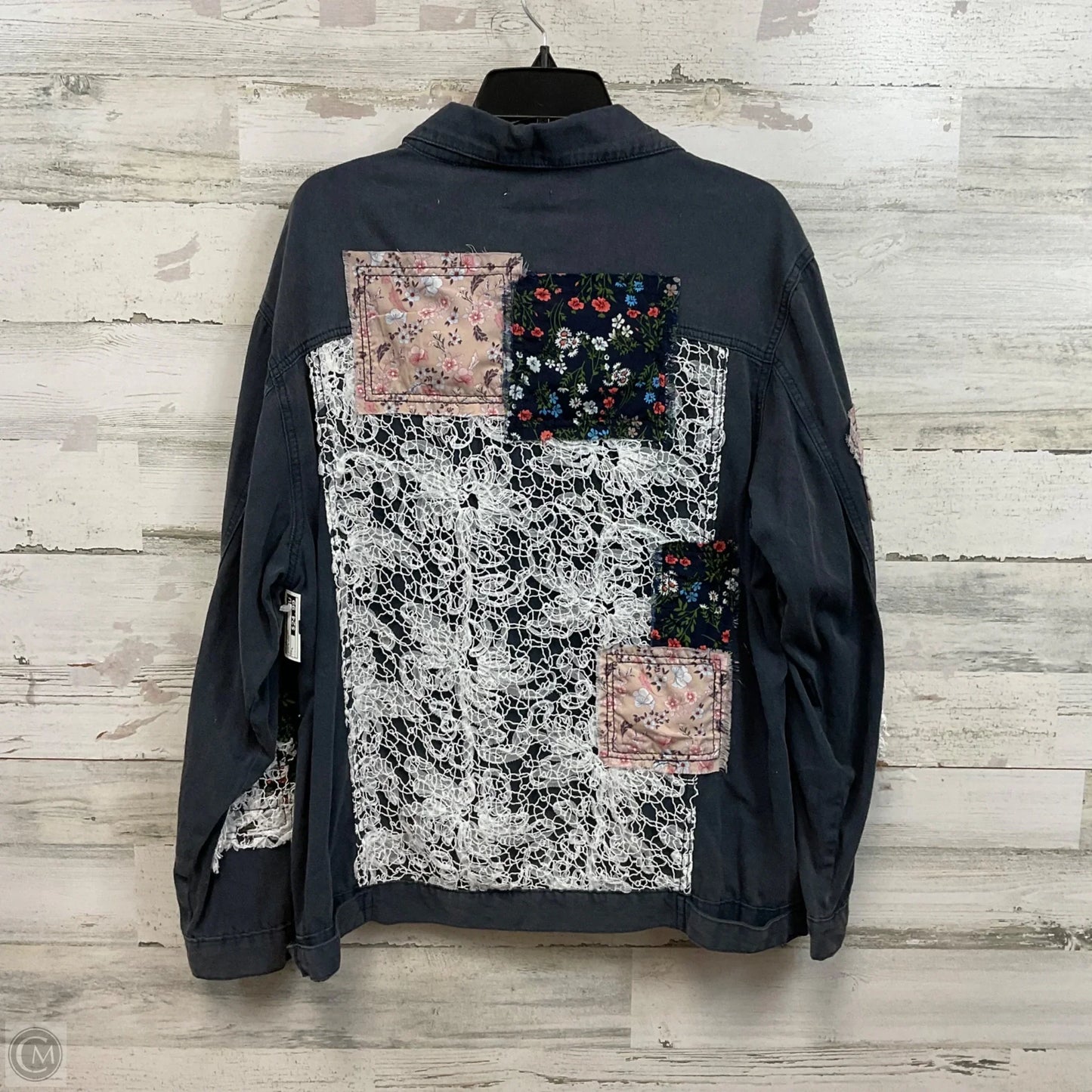 Jacket Other By Pol In Blue & Pink, Size: L