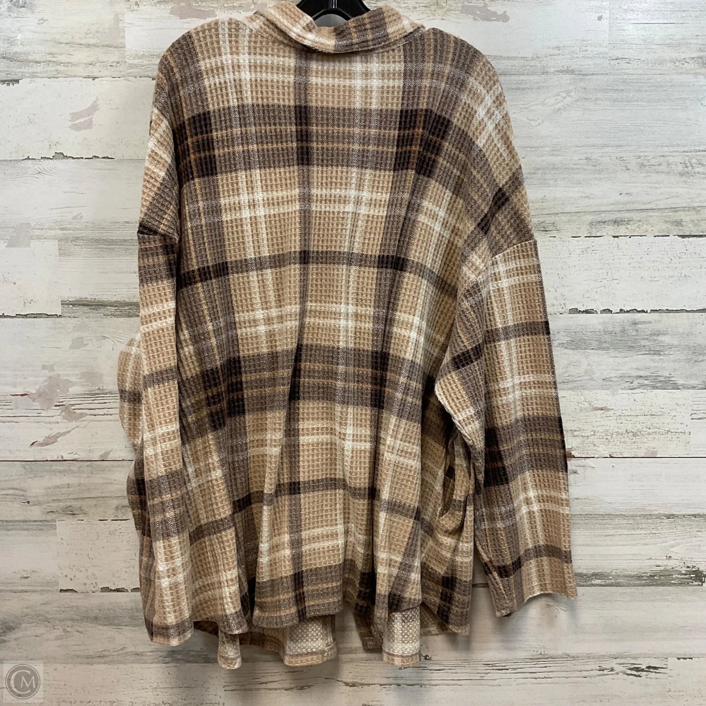 Jacket Shirt By First Love In Brown, Size: 3x