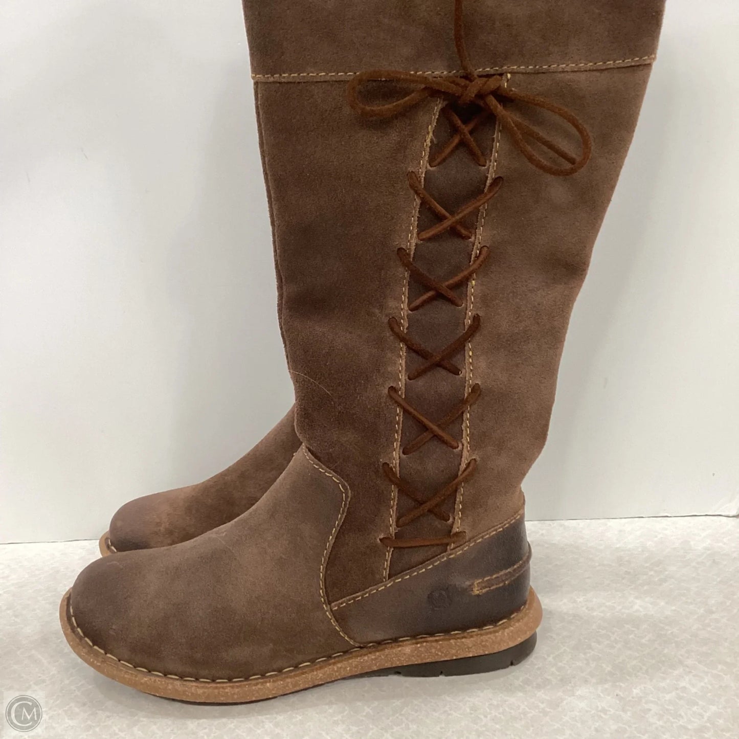 Boots Leather By Born In Brown, Size: 8