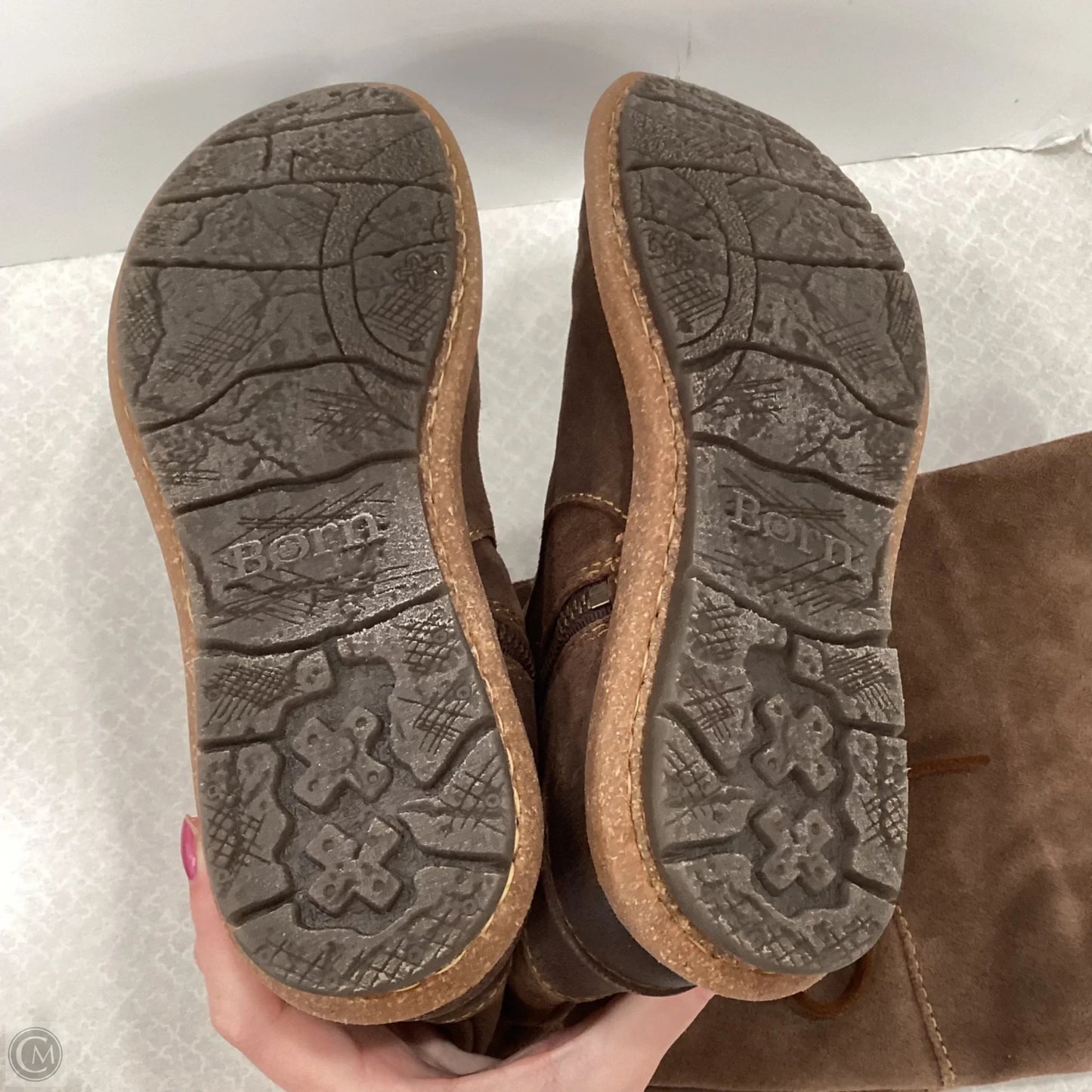 Boots Leather By Born In Brown, Size: 8