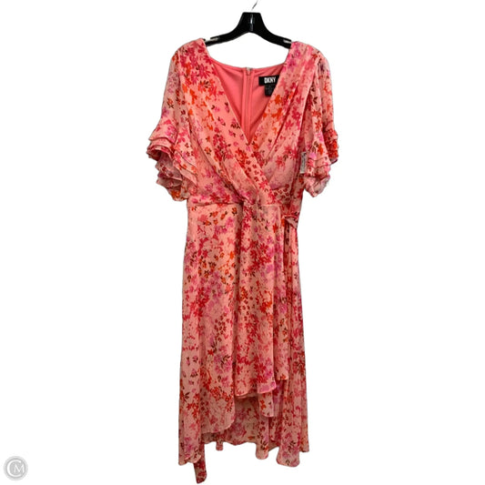 Dress Casual Maxi By Dkny In Orange, Size: L