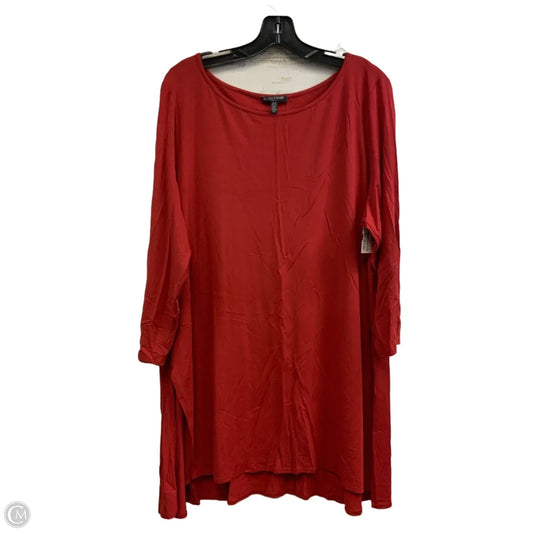 Top Long Sleeve By Eileen Fisher In Orange, Size: 2x