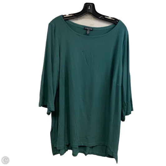 Top Long Sleeve By Eileen Fisher In Green, Size: 2x