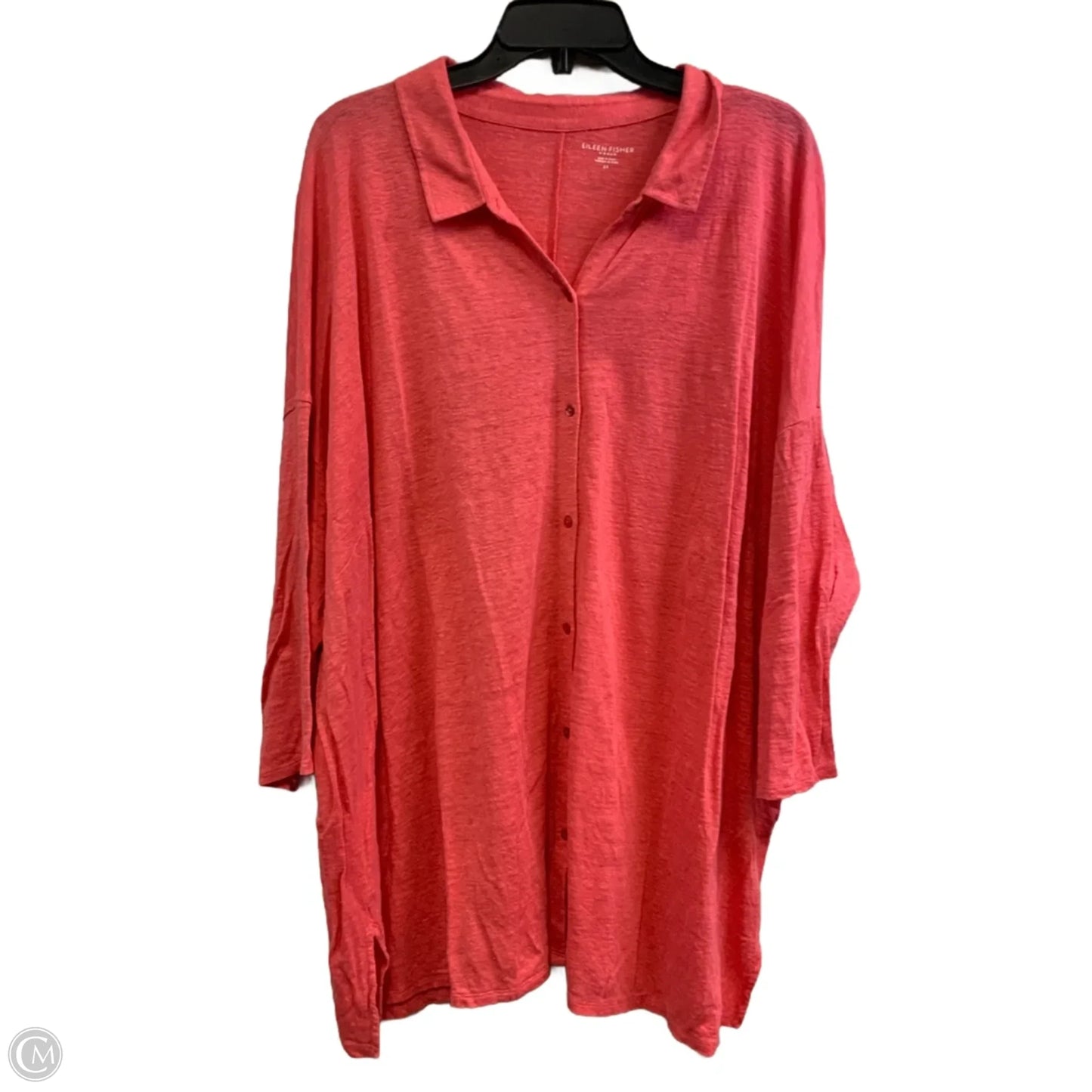 Top Long Sleeve By Eileen Fisher In Orange, Size: 2x