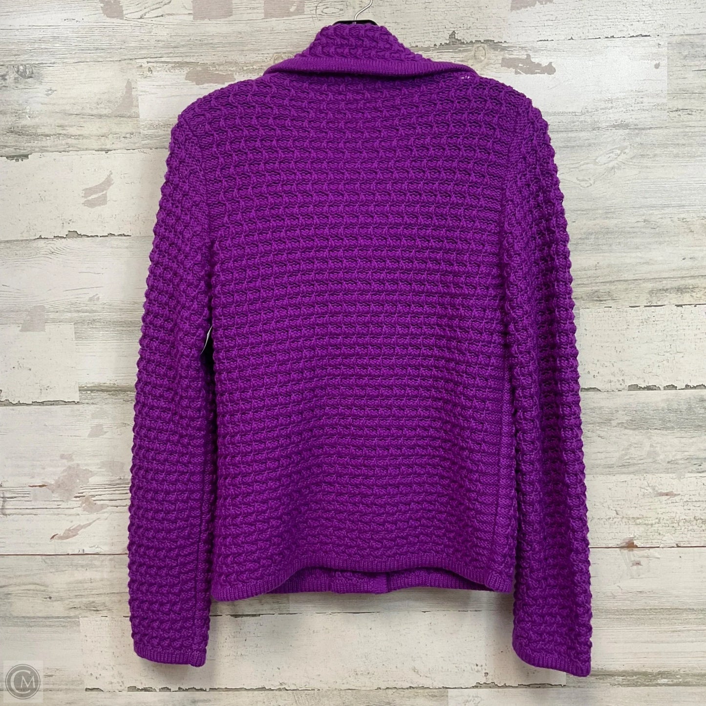 Cardigan Luxury Designer By Moschino In Purple, Size: M