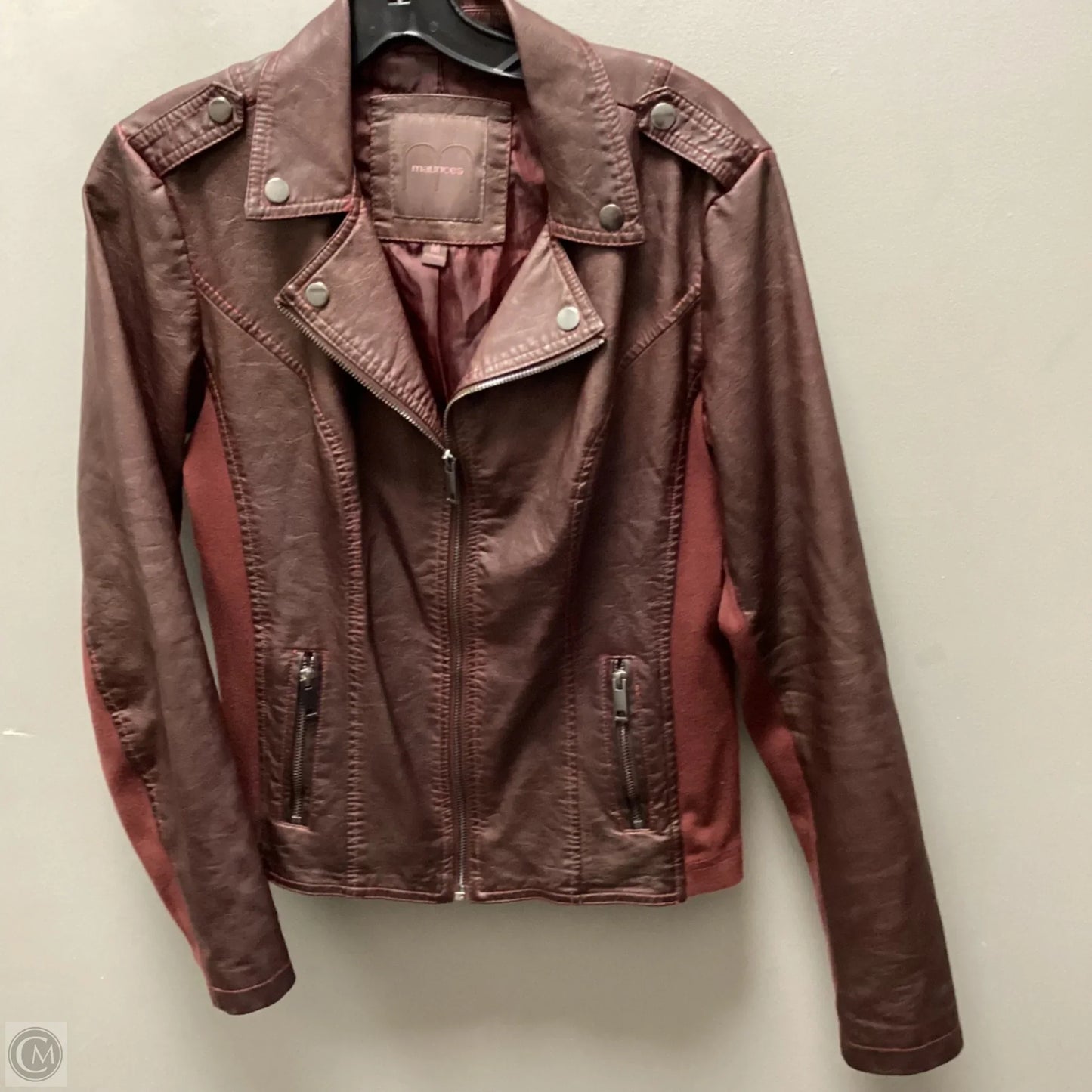 Jacket Moto By Maurices In Red, Size: M