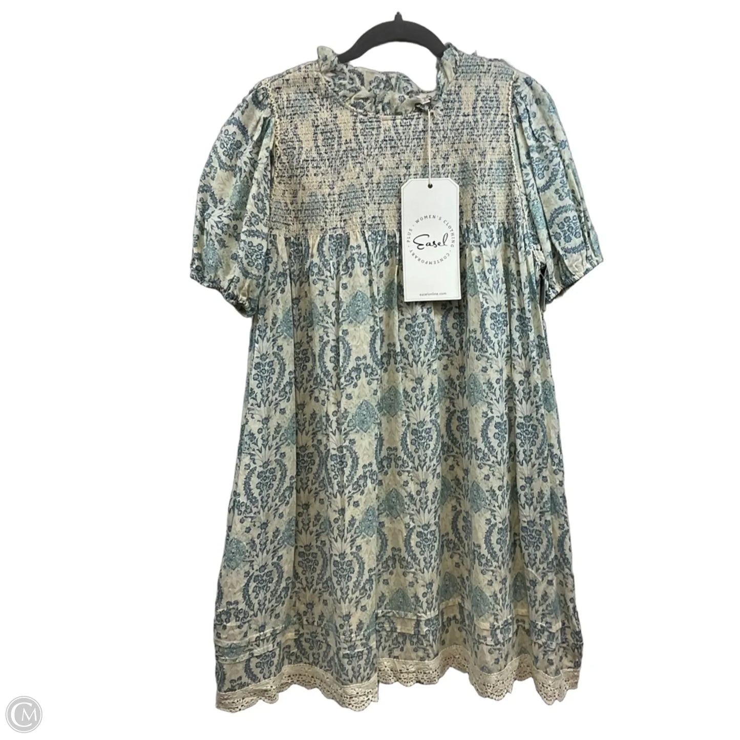 Dress Casual Short By Easel In Cream & Green, Size: S