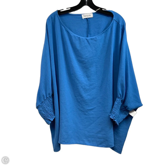 Top Short Sleeve By Impressions In Blue, Size: 1x
