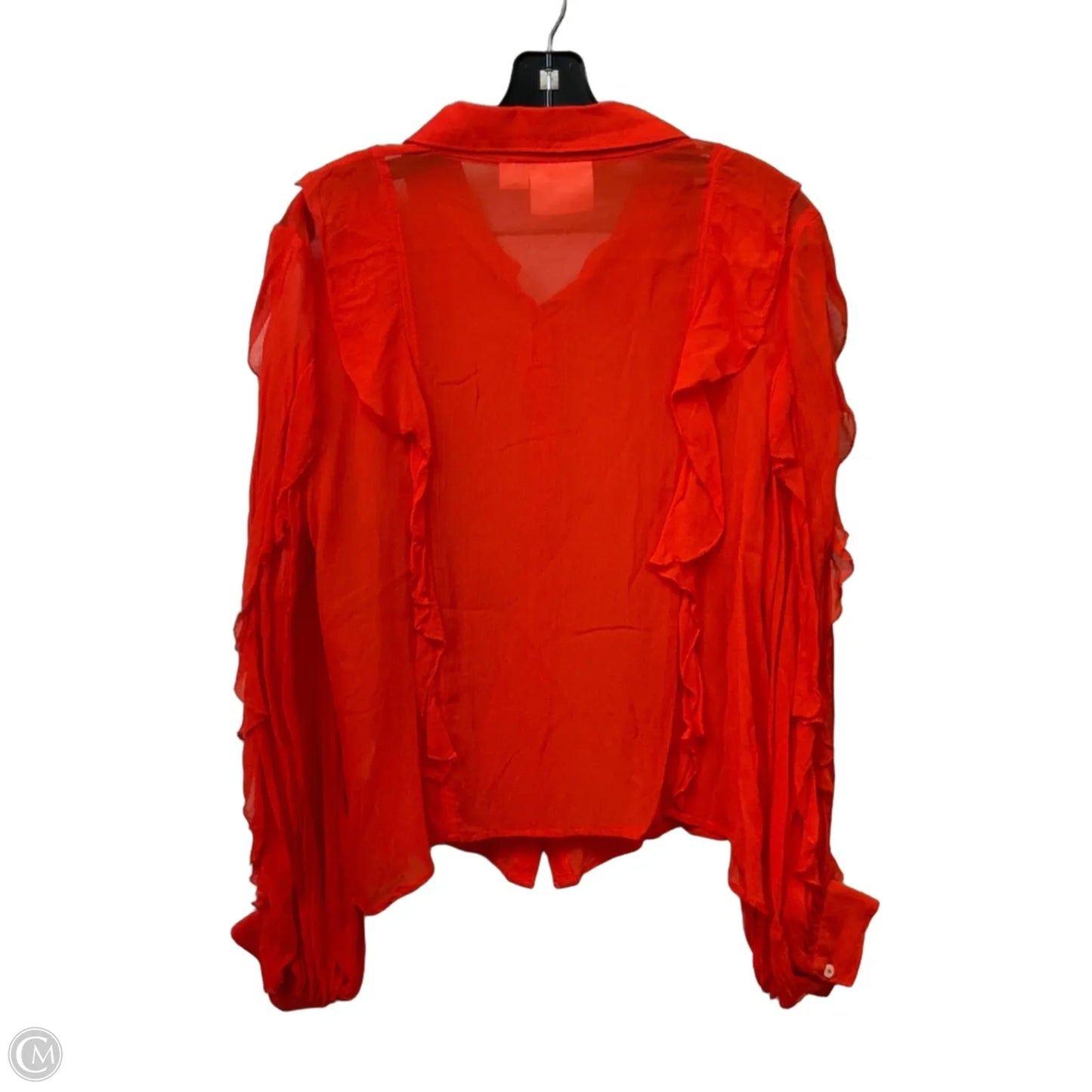 Blouse Long Sleeve By Maeve In Orange, Size: Xlp
