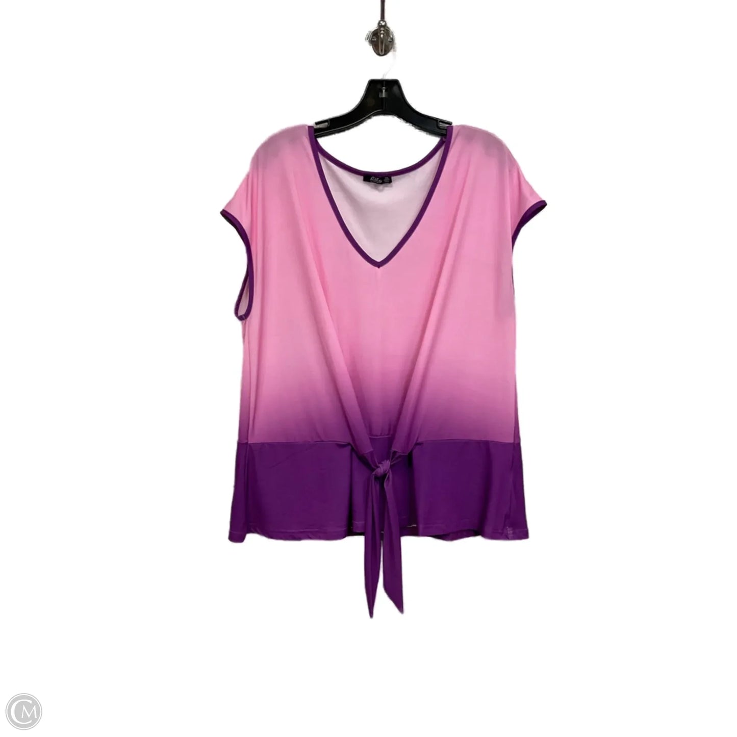 Top Short Sleeve By Lily In Pink, Size: Xl
