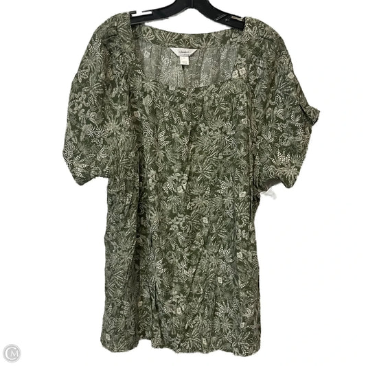 Top Short Sleeve By Cj Banks In Green, Size: 2x