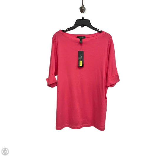 Top Short Sleeve By Lauren By Ralph Lauren In Pink, Size: 1x