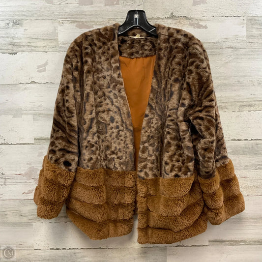 Jacket Faux Fur & Sherpa By Mystree In Brown, Size: L