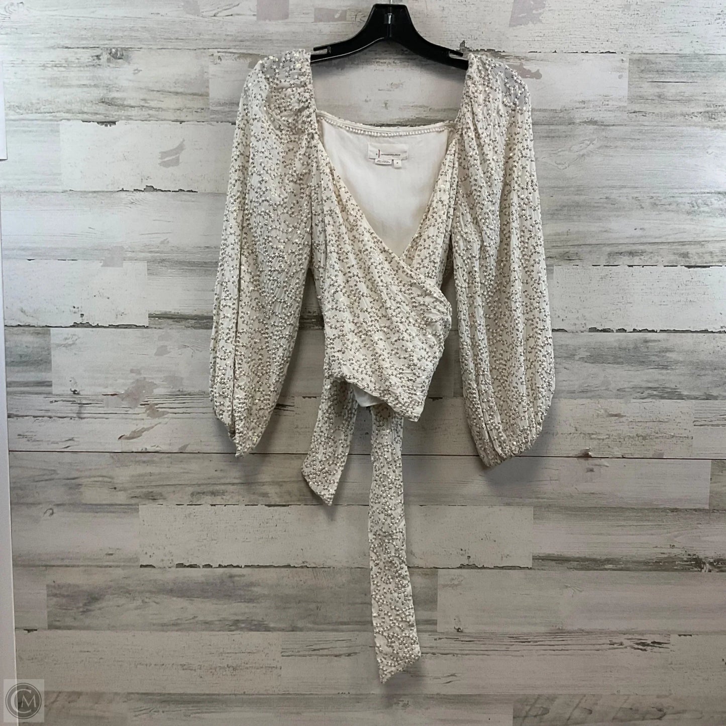 Blouse Long Sleeve By Anthropologie In White, Size: M