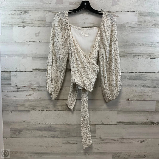 Blouse Long Sleeve By Anthropologie In White, Size: M