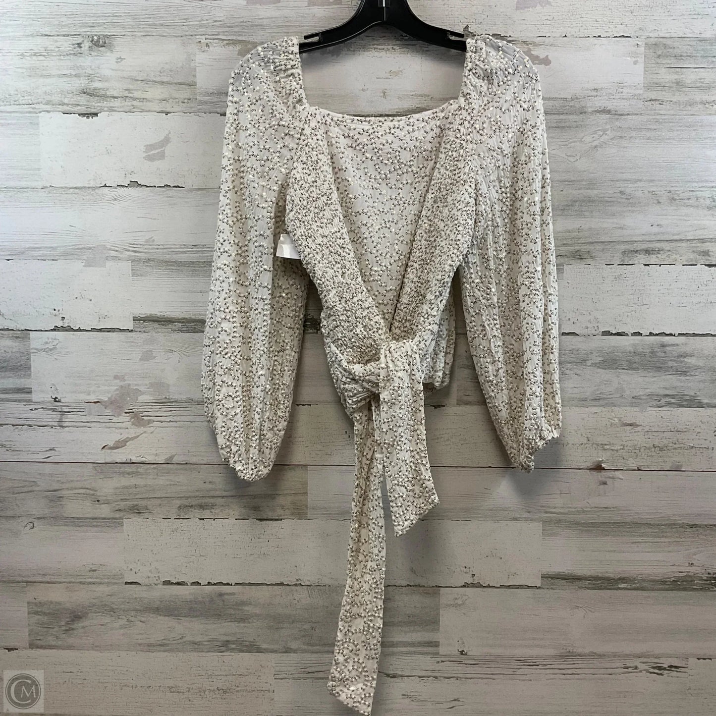 Blouse Long Sleeve By Anthropologie In White, Size: M