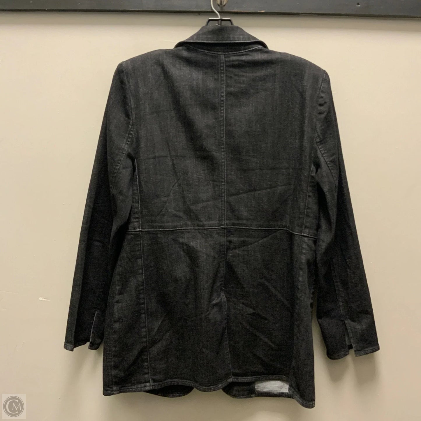 Jacket Denim By Chicos In Black Denim, Size: M