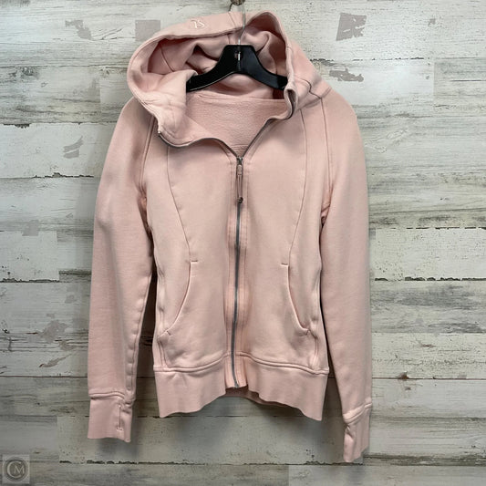 Athletic Top Long Sleeve Hoodie By Lululemon In Pink, Size: Xs